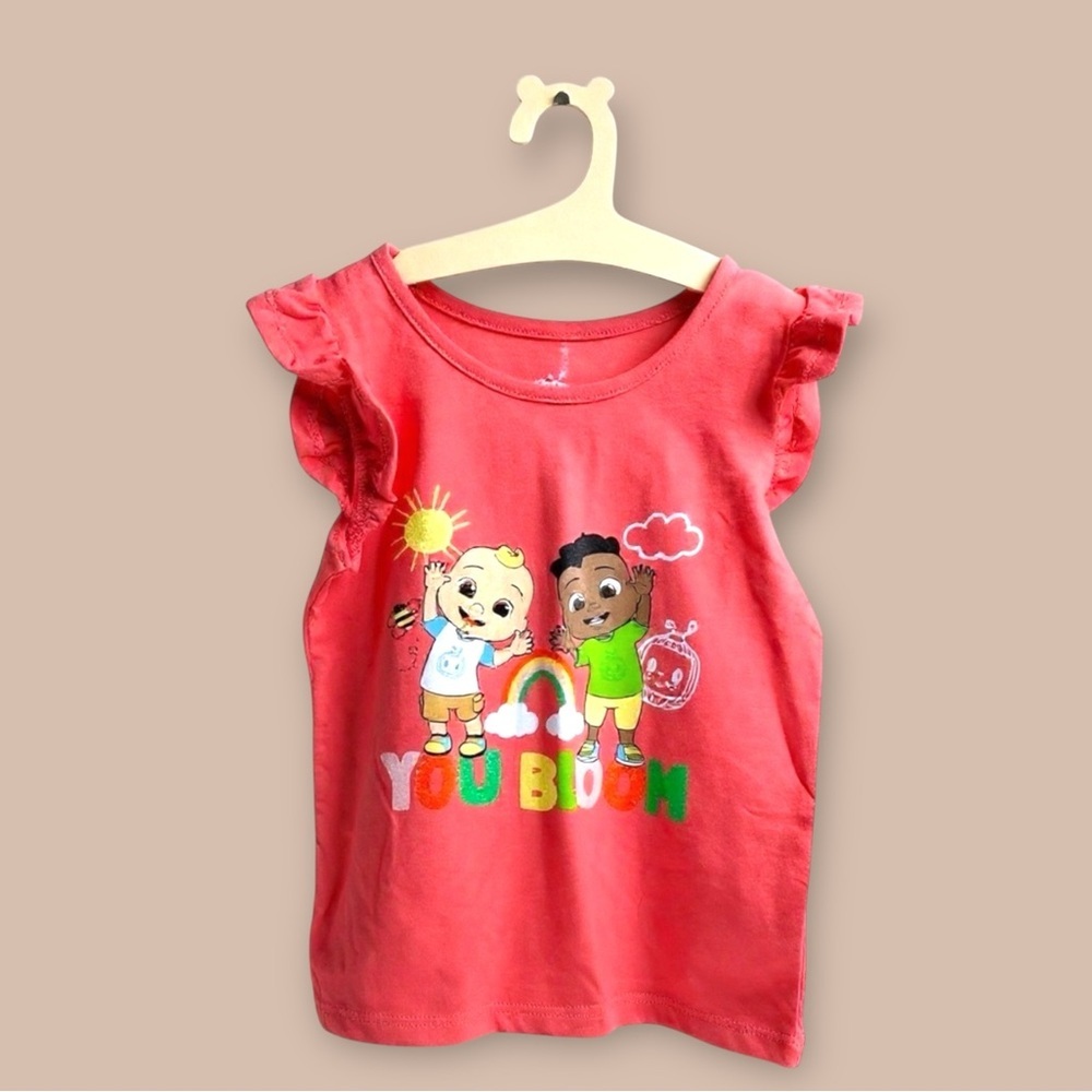 [KID] COCOMELON 4T Salmon Pink Graphic Tee NWT | Toddler Cotton Blend